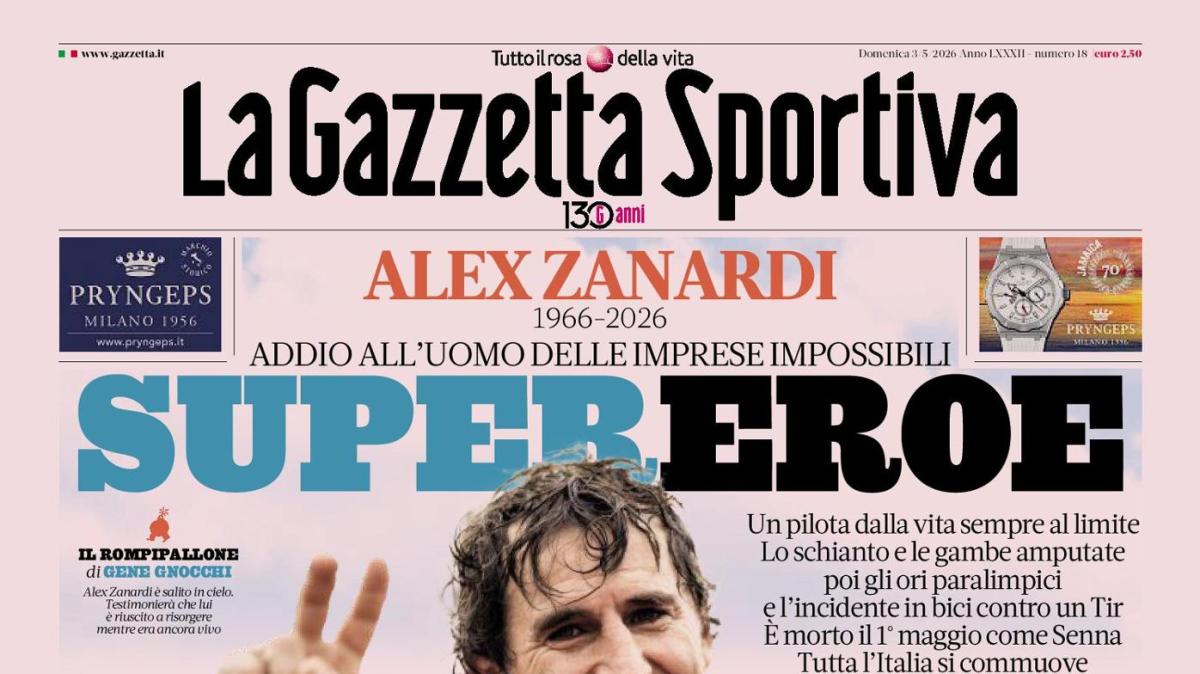 PRIMA PAGINA - Gazzetta dello Sport: "Super Eroe"