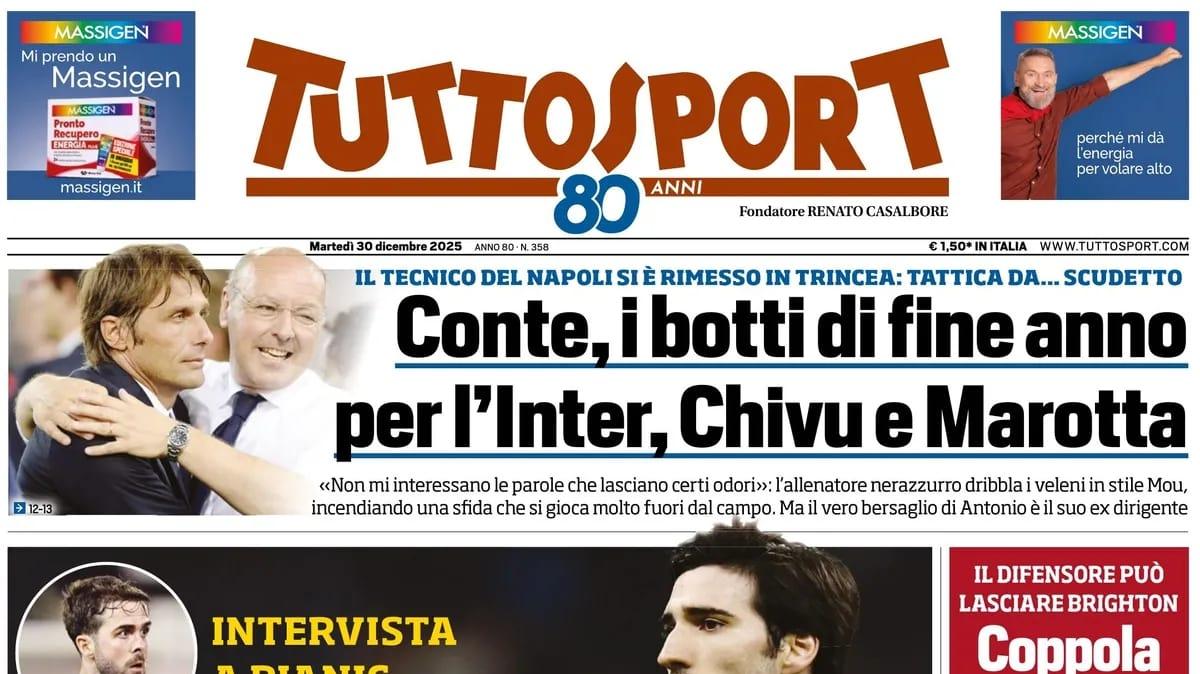 PRIMA PAGINA - Tuttosport: "L'Inter si muove su Ederson e punta anche Palestra"