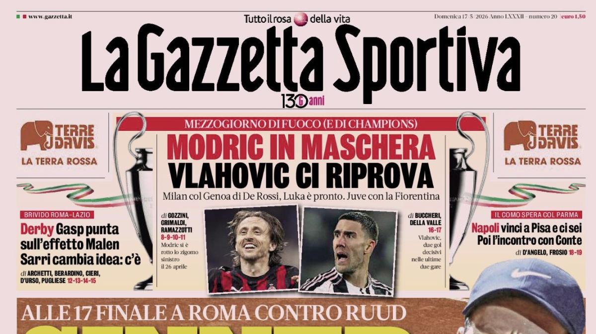 PRIMA PAGINA – La Gazzetta Sportiva: "Sinner, la tua terra"
