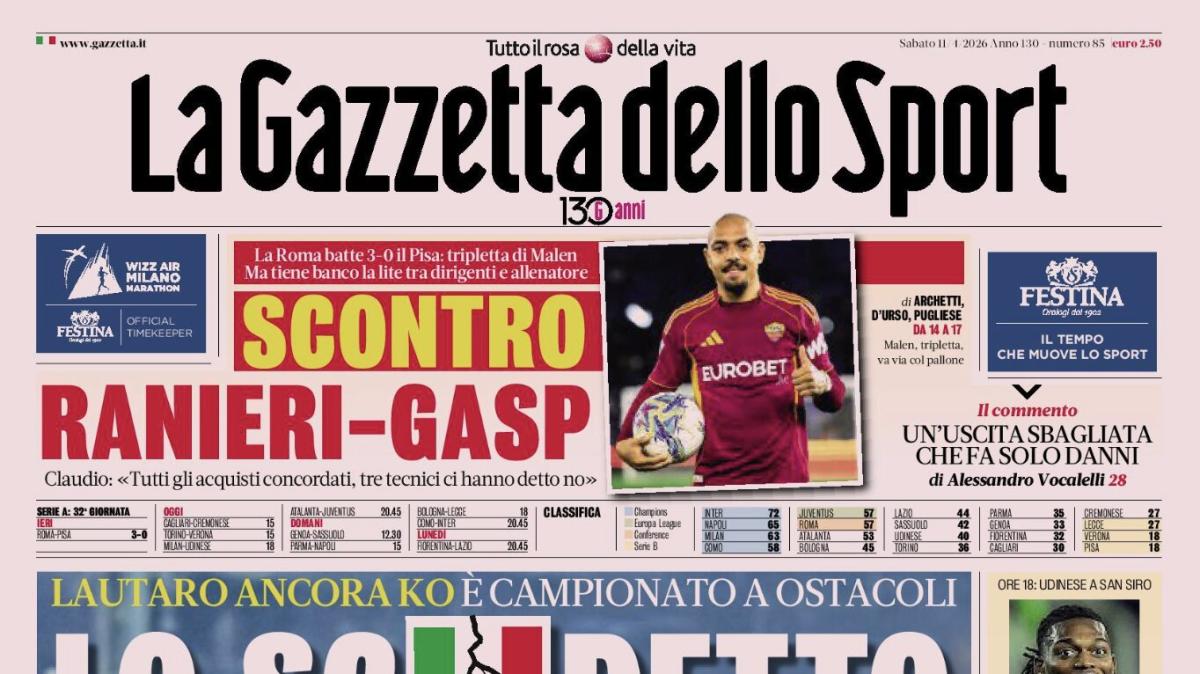 PRIMA PAGINA - La Gazzetta dello Sport: "In casa Atalanta. Juve, Spalletti firma"