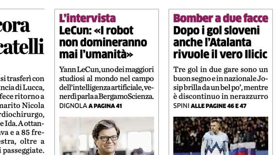 L'Eco di Bergamo: "Bomber a due facce"