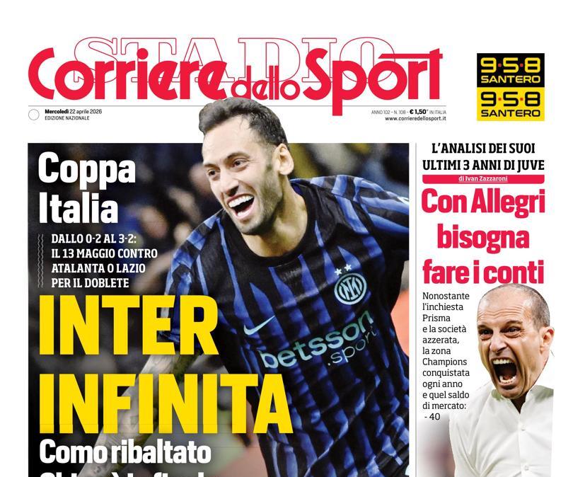 PRIMA PAGINA - Corriere dello Sport: "Inter infinita"