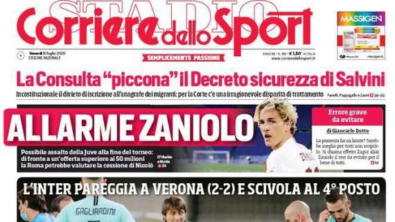 L'apertura del Corriere dello Sport: "La resa di Conte"