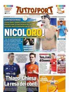 Tuttosport titola: "Thiago-Chiesa, la resa dei conti. Oggi il primo faccia a faccia"