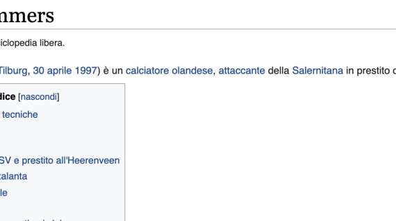Salernitana, colpo Lammers. Wikipedia spoilerà il trasferimento? 