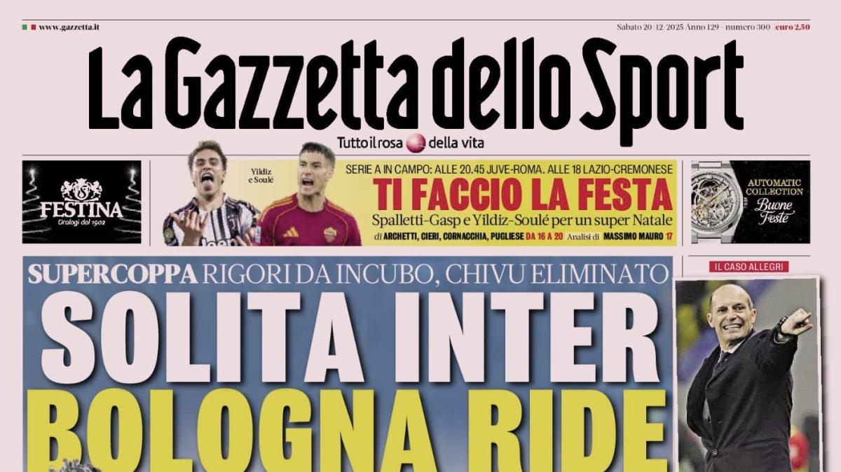 PRIMA PAGINA - La Gazzetta dello Sport: "Solita Inter, Bologna ride"