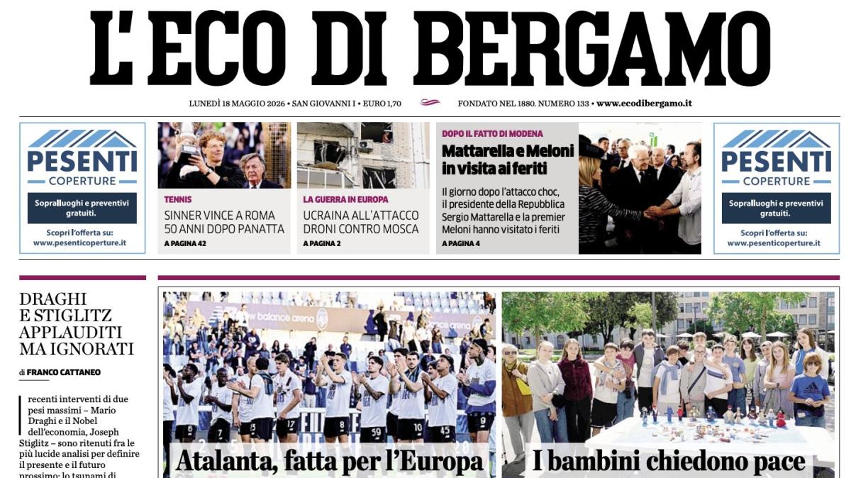 PRIMA PAGINA – L'Eco di Bergamo: "Atalanta, fatta per l'Europa"