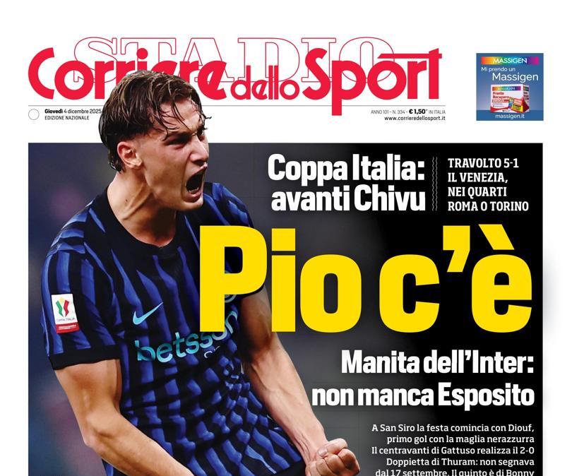 PRIMA PAGINA - Corriere dello Sport: "Pio c’è"