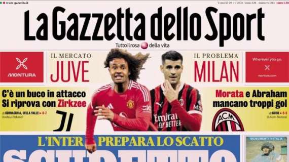 La Gazzetta dello Sport in prima pagina: "Scatto Inter, Scudetto in tre mesi. Il piano"