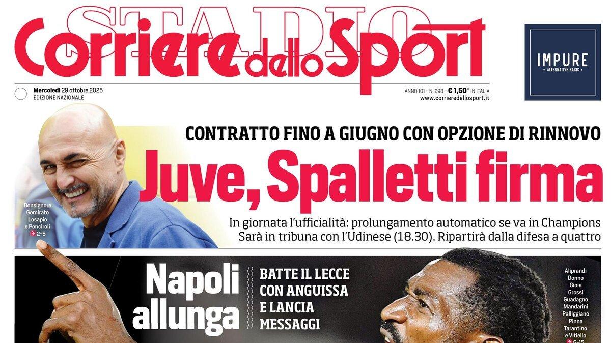PRIMA PAGINA - Corriere dello Sport: "Conte insiste"