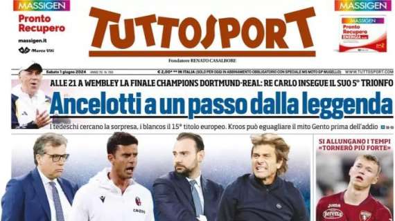 Tuttosport in apertura: "La Juventus sfida il suo passato"