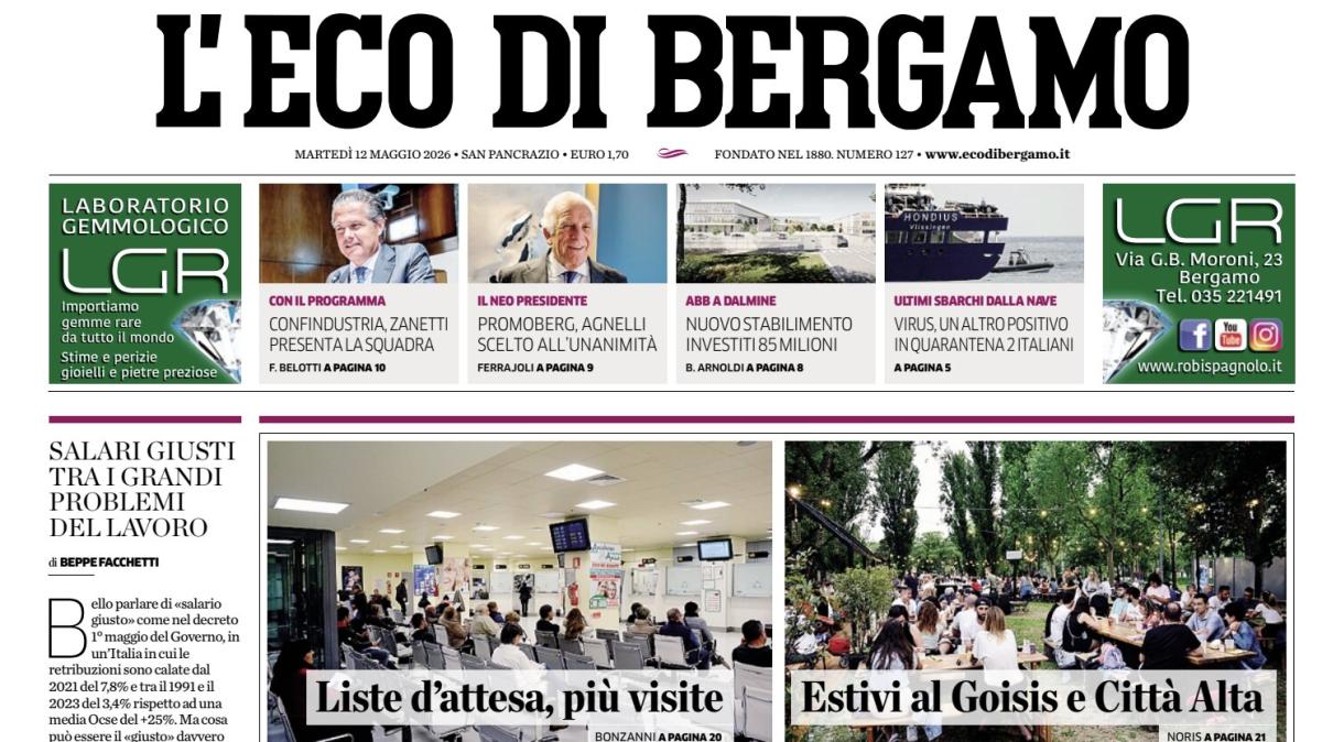 PRIMA PAGINA - L'Eco di Bergamo: "Atalanta: Luca Percassi apre all'addio di D'Amico e all'arrivo di Giuntoli"