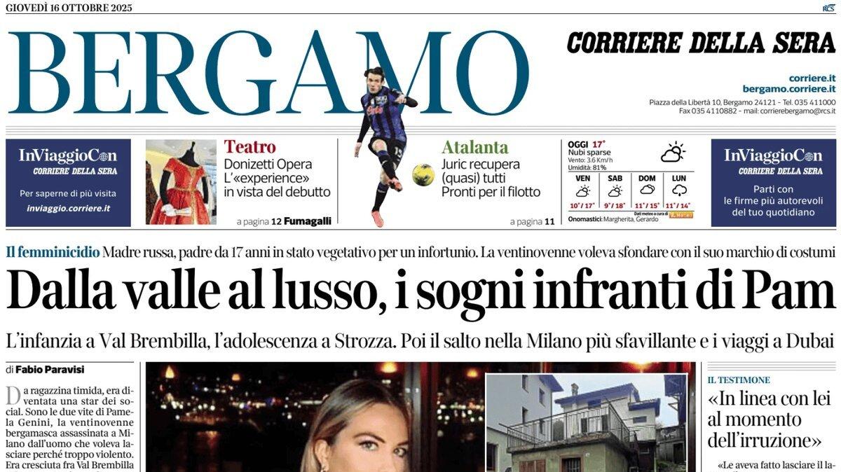 PRIMA PAGINA - Corriere di Bergamo: Juric recupera (quasi) tutti Pronti per il filotto