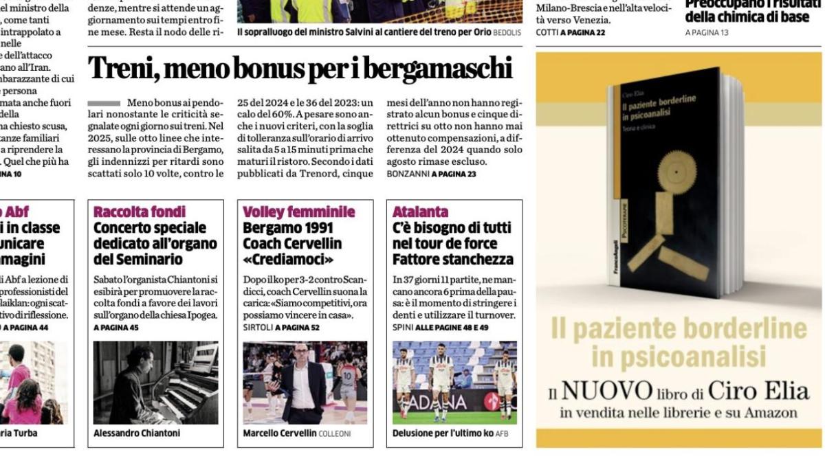 PRIMA PAGINA - L'Eco di Bergamo: "Atalanta, c'è bisogno di tutti nel tour de force"