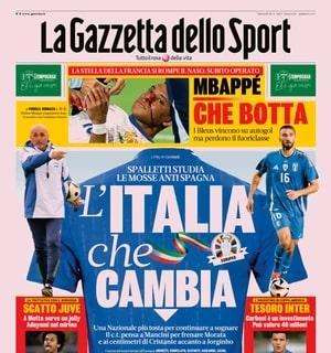 La Gazzetta dello Sport titola: "L'Italia che cambia: Spalletti studia le mosse anti Spagna"