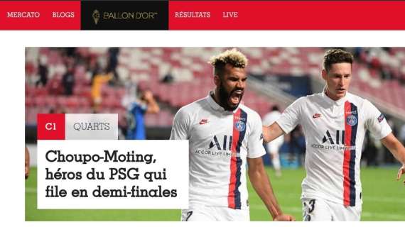 Atalanta-PSG, l'apertura di France Football: "Choupo-Moting è l'eroe del Paris"
