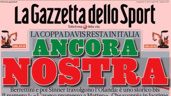 La Gazzetta dello Sport in prima pagina sulla vittoria del Napoli: "Risposta Lukaku"