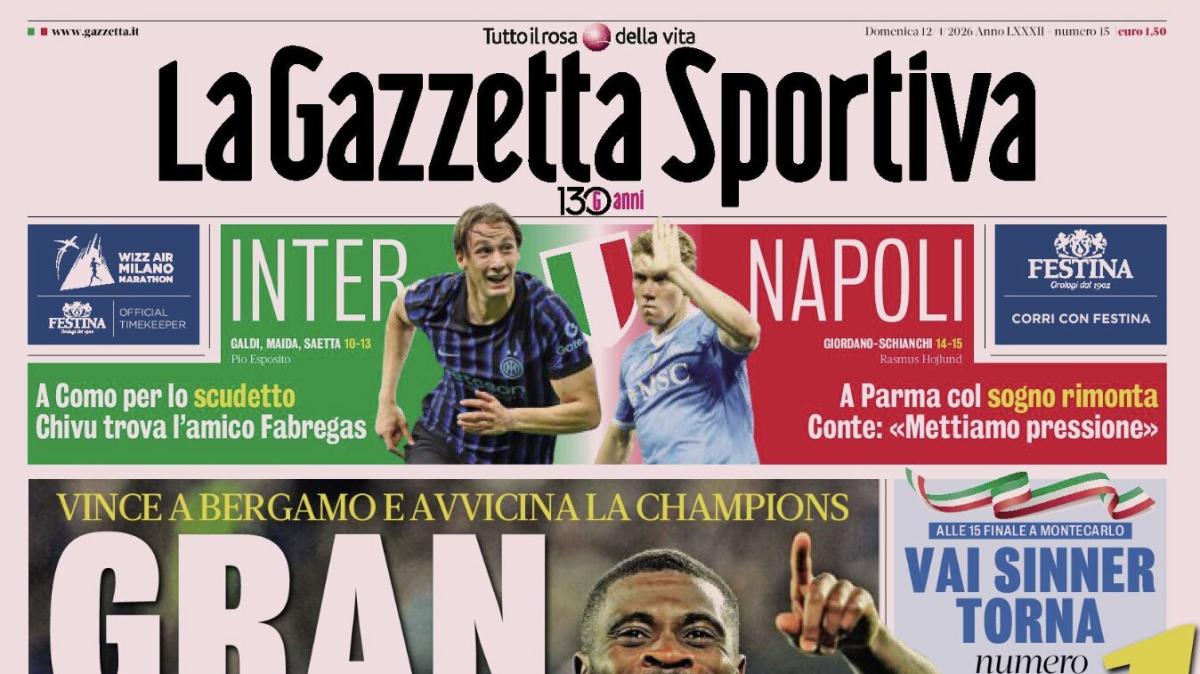 PRIMA PAGINA - La Gazzetta Sportiva: "Gran Signora, Boga piega l'Atalanta"