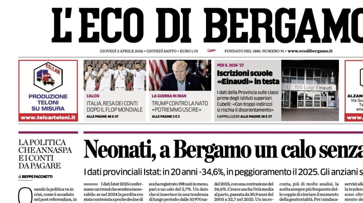 PRIMA PAGINA - L'Eco di Bergamo: "Italia, resa dei conti dopo il flop Mondiale"