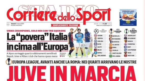 L'apertura del CorSport: "Juve in marcia". Promosse anche Roma e Fiorentina, Lazio a casa