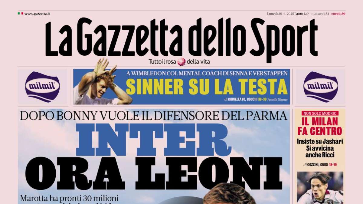 PRIMA PAGINA - La Gazzetta dello Sport: "Inter ora Leoni"
