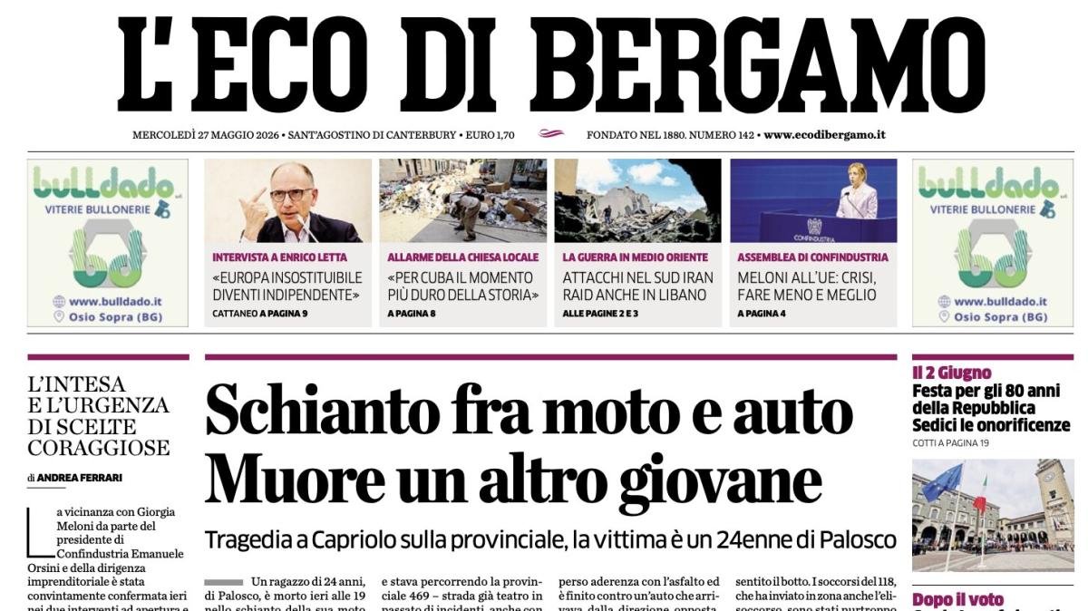 PRIMA PAGINA – L'Eco di Bergamo: "Dea, risolto il contratto con la Lazio: Sarri ora ha il via libera"