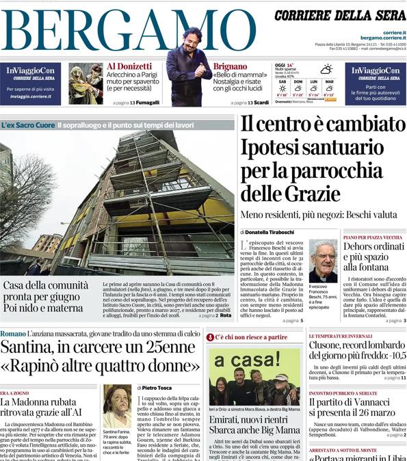 PRIMA PAGINA - Corriere di Bergamo: "Pasalic uomo copertina dell’Atalanta"