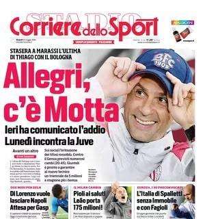 Il Corriere dello Sport apre sulla panchina della Juventus: "Allegri, c'è Motta"