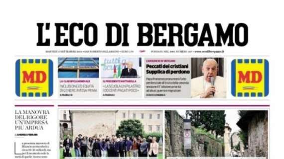 L'Eco di Bergamo intitola: "Retegui-Vlahovic, l'Atalanta coccola i suoi bomber"