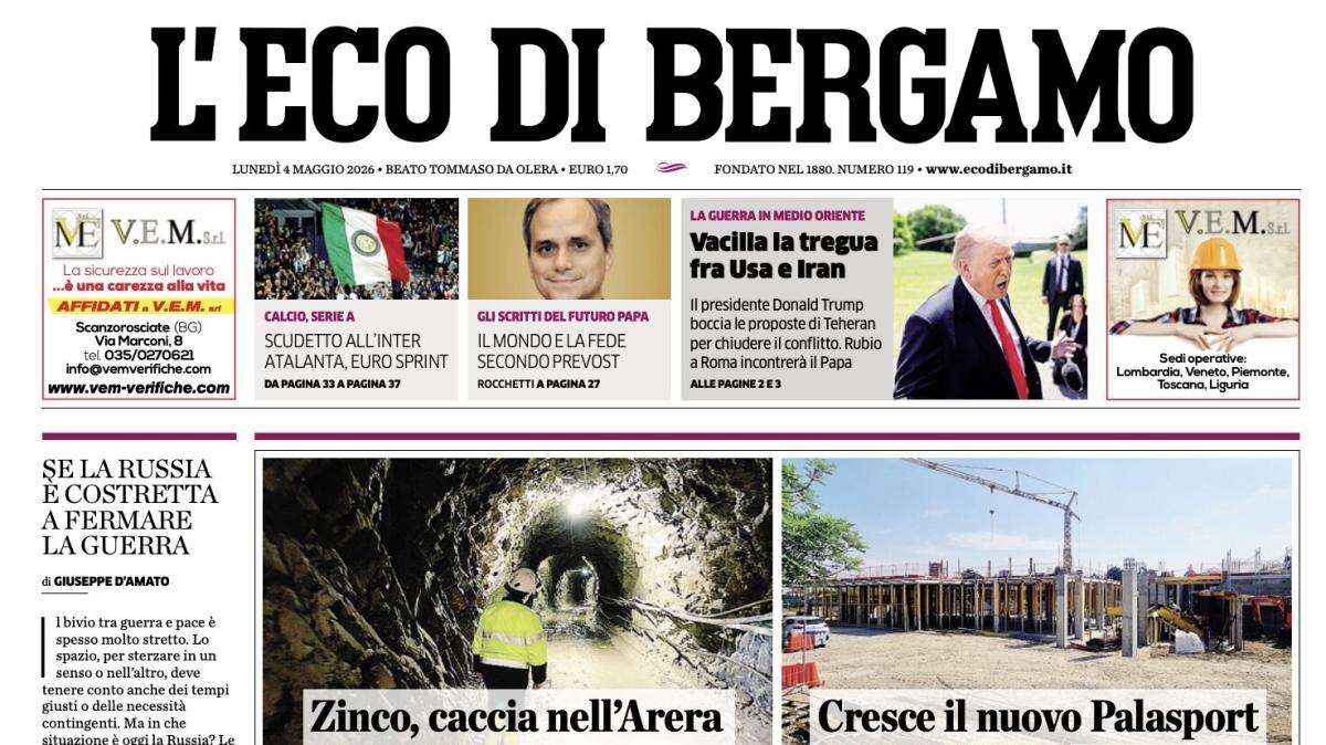 PRIMA PAGINA - L'Eco di Bergamo: "Scudetto all'Inter, Atalanta euro sprint"