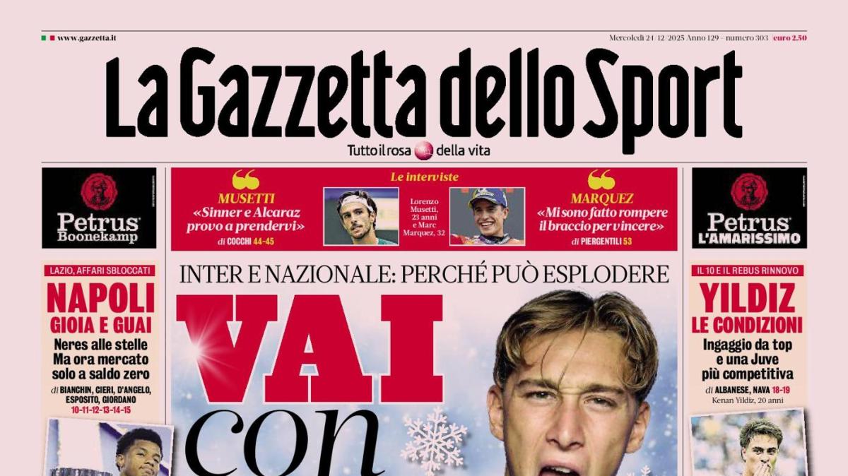 PRIMA PAGINA - Gazzetta dello Sport: "Vai con Pio"