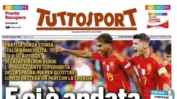 Tuttosport in apertura sugli azzurri: "E ci è andata ancora bene..."