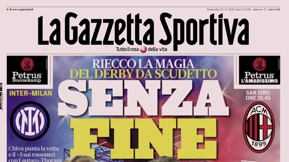PRIMA PAGINA – La Gazzetta Sportiva: "SENZA FINE"