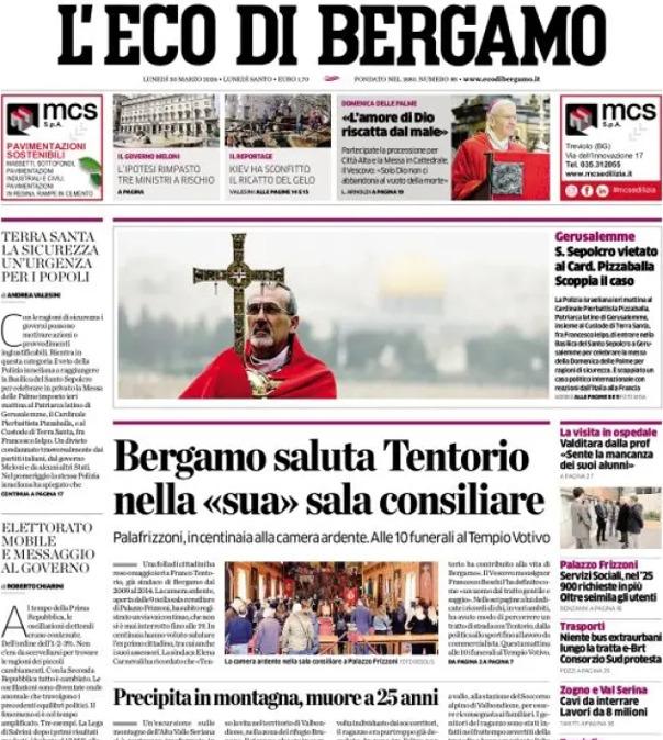 PRIMA PAGINA - L'Eco di Bergamo: "Tanti scontri diretti. Volata per l'Europa molto aperta"