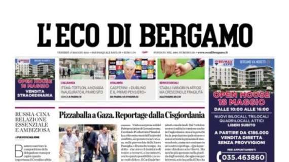 L'Eco di Bergamo apre con le parole di Gasperini: "Dublino è il primo pensiero"