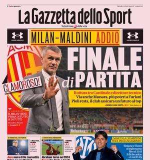La prima pagina de La Gazzetta dello Sport sull'addio di Maldini: "Finale di partita"