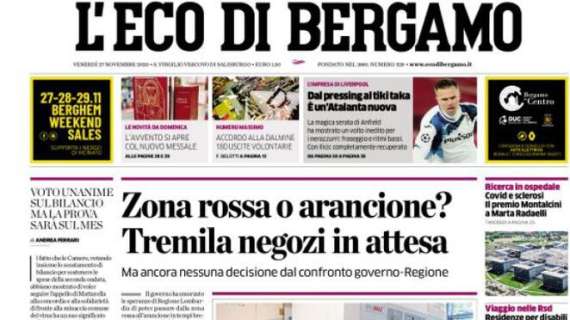 L'Eco di Bergamo: "Zona rossa o arancione? Tremila negozi in attesa"