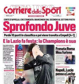 La prima pagina del Corriere dello Sport titola sulla squadra di Allegri: “Sprofondo Juve”