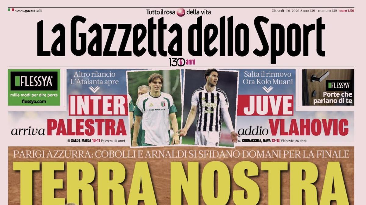 PRIMA PAGINA – La Gazzetta dello Sport: "Inter arriva Palestra"