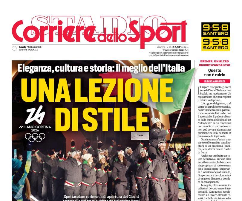 PRIMA PAGINA - Corriere dello Sport: "Una lezione di stile"