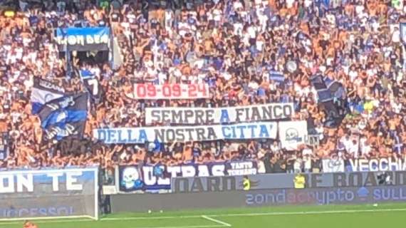 Curva Nord Atalanta vicino alle famiglie colpite dall'alluvione: "Sempre a fianco della nostra città"