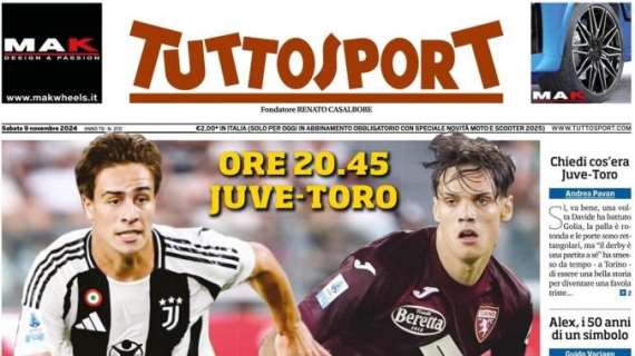 Tuttosport in prima pagina su Juve-Torino: "Brividerby"