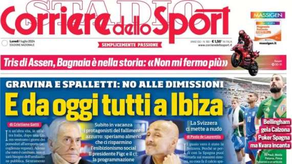 La prima pagina del Corriere dello Sport titola così stamattina: "Prima la Juve"
