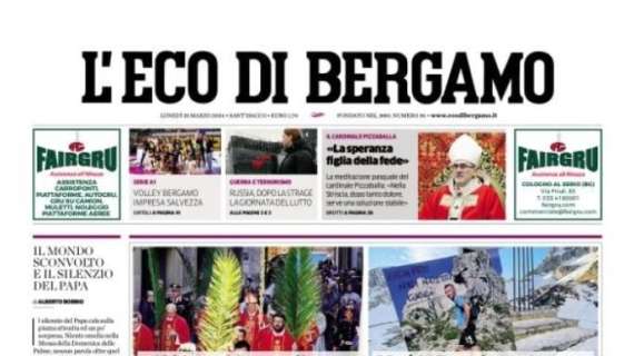 L'Eco di Bergamo apre con l'intervista a Moro: "Il calendario può spingere l'Atalanta in alto"