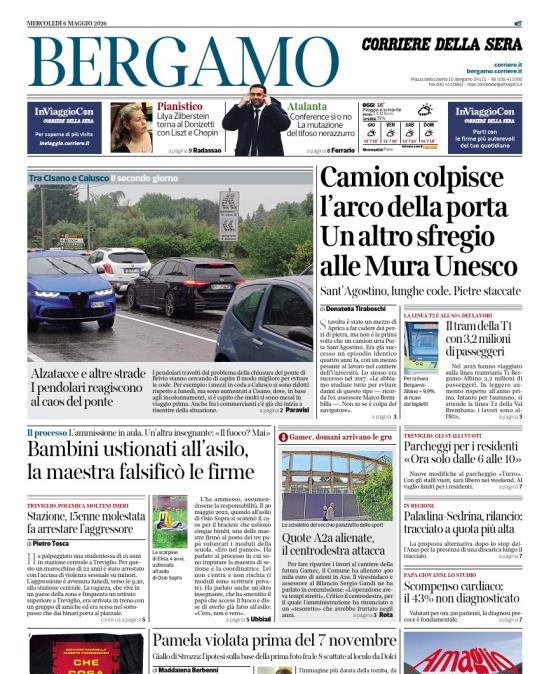 PRIMA PAGINA - Corriere di Bergamo: "Atalanta, Conference si o no. La mutazione del tifoso nerazzurro"