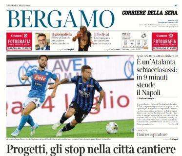Corriere di Bergamo: "È un’Atalanta schiacciasassi: in 9 minuti: stende il Napoli"