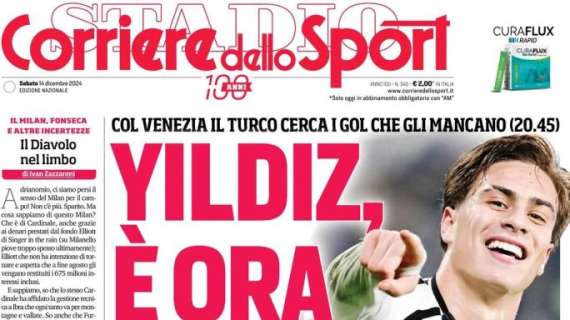 L'apertura del Corriere dello sport sul giocatore turco: "Yidiz, è ora"