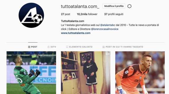 Non solo Twitter e Facebook, TuttoAtalanta.com è anche su Instagram: clicca e seguici!