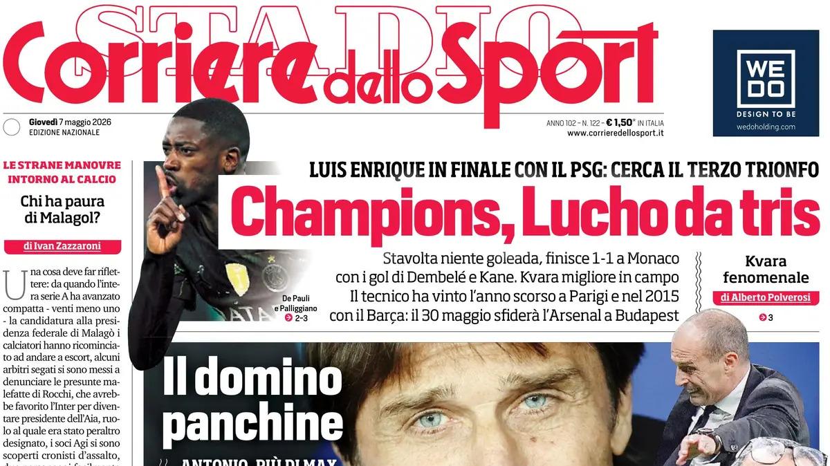 PRIMA PAGINA - Corriere dello Sport: "Conte muove tutto: giro di panchine, coinvolta anche l'Atalanta"