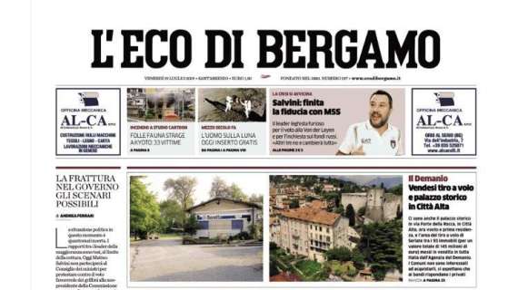 L'Eco di Bergamo: "Atalanta nove gol: in rete Muriel"